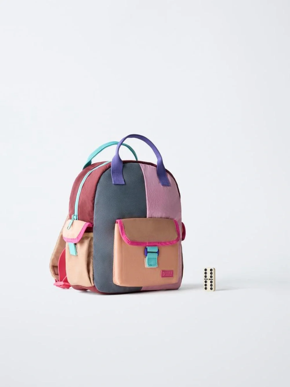 Zara Maroon & Turquoise Accent Mini Backpack